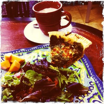 Zed's Cafe - Zed's Cafe: Veggie quiche with side salad and fruit. Soy latte doctored with cinnamon and honey. YUM! - Coffee & Tea Near Me - Silver Spring, Maryland Zed's Cafe - Zed's Cafe: Veggie quiche with side salad and fruit. Soy latte doctored with cinnamon and honey. YUM! - Coffee & Tea Near Me - Silver Spring, Maryland