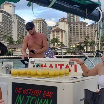 Maita'i Catamaran - Bottoms up! - Boating Near Me - Honolulu, Hawaii Maita'i Catamaran - Bottoms up! - Boating Near Me - Honolulu, Hawaii