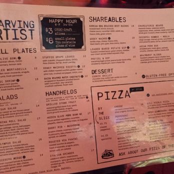 The Starving Artist - Food menu - Dive Bars Near Me - Phoenix, Arizona