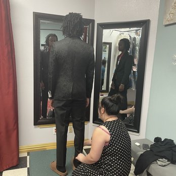 DT Tailor - Son getting fitted. - Sewing & Alterations Near Me - Universal City, Texas