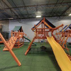 Superior Play Systems - Swing and Slide on our Playground One playsets