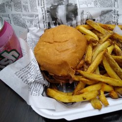 Chamos Grill - Kickin'Chicken Sandwich with fries combo $10 + $2.