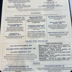 Southern Yacht Club - Menu sept 2024