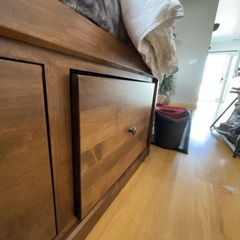 Living Spaces - The drawer won't close unless you lift it up and move it to the right, it's going to cause damage to the face. - Furniture Stores Near Me - La Mirada, California Living Spaces - The drawer won't close unless you lift it up and move it to the right, it's going to cause damage to the face. - Furniture Stores Near Me - La Mirada, California