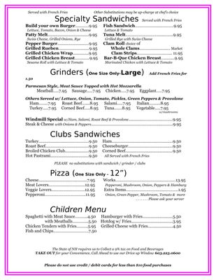 Menu photo 7 The Windmill Restaurant Concord, NH