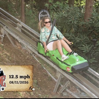Moonshine Mountain Coaster - Slowing down the coaster to smile for the camera. Lol - Amusement Parks Near Me - Gatlinburg, Tennessee Moonshine Mountain Coaster - Slowing down the coaster to smile for the camera. Lol - Amusement Parks Near Me - Gatlinburg, Tennessee