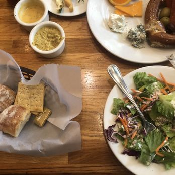 Free State Brewing Company - House Salad and accompanying Wheatfields' ciabatta rolls & crackers - Breweries Near Me - Lawrence, Kansas