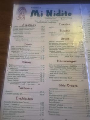 Menu photo 2 Mi Nidito Restaurant Tucson, AZ