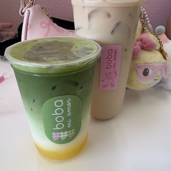 Boba Mi Amor - Mango matcha and earl grey milk tea - Bubble Tea Near Me - El Paso, Texas