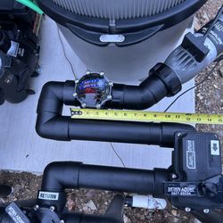 Trademark Pool & Spa - System should have had an in-line chlorine erosion feeder. It requires over 18" of space to install which is not possible now.
