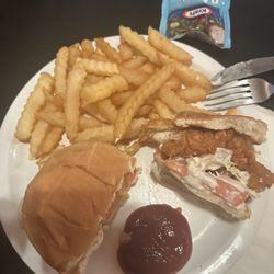 Larry's Restaurant - Fried chicken sandwich and fries