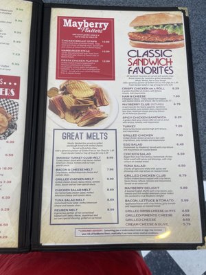 Menu photo 4 Mayberry Ice Cream Restaurants High Point, NC