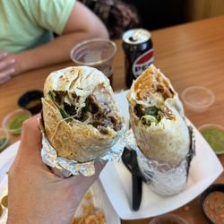 The Al pastor burrito and carne asada burrito
