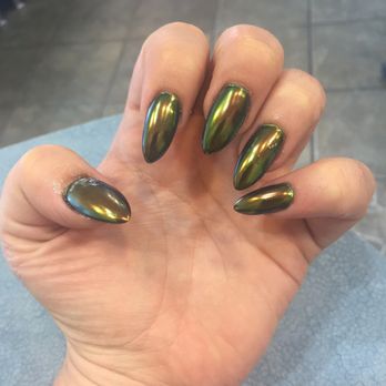 Blue Sky Nails - Scarab beetle influenced chrome nails. - Nail Salons Near Me - Saratoga, California Blue Sky Nails - Scarab beetle influenced chrome nails. - Nail Salons Near Me - Saratoga, California