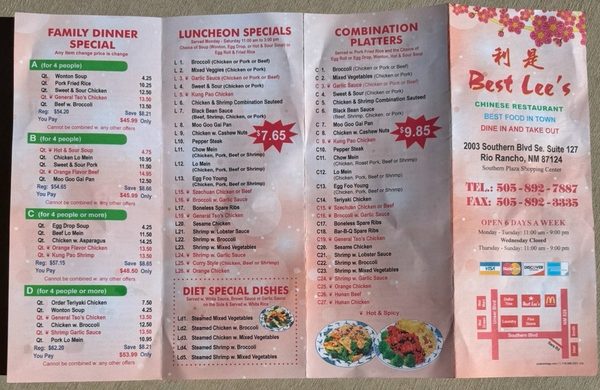 Menu photo 1 Best Lee's Rio Rancho, NM