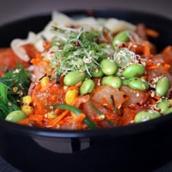 Poke Don - Medium Poke Bowl (Spicy Tuna, Hamachi, Albacore, and Tai)...
