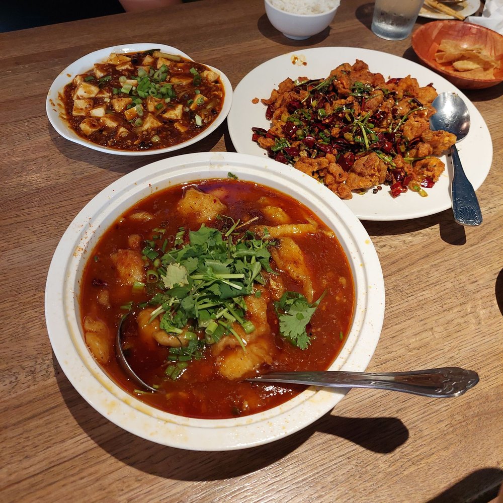 WEI Authentic Chinese - Boiled fish in chili oil soup (front) - Cantonese Near Me - Buford, Georgia WEI Authentic Chinese - Boiled fish in chili oil soup (front) - Cantonese Near Me - Buford, Georgia