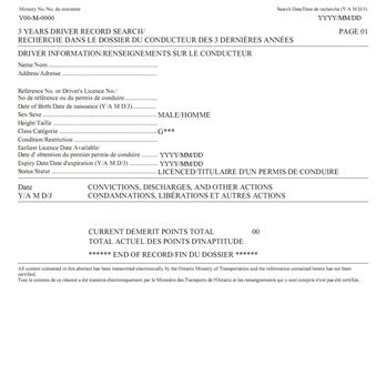 ServiceOntario - Ontario Driver License Abstract template. Fill in the blanks, save $12! - Departments of Motor Vehicles Near Me - Markham, Ontario ServiceOntario - Ontario Driver License Abstract template. Fill in the blanks, save $12! - Departments of Motor Vehicles Near Me - Markham, Ontario
