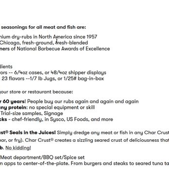 Char Crust - Product info - Cajun/Creole Near Me - Chicago, Illinois