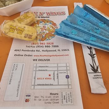 Rice N' Wings - Wok Dumplings and spring roll. Special cookie. - Chicken Wings Near Me - Hollywood, Florida Rice N' Wings - Wok Dumplings and spring roll. Special cookie. - Chicken Wings Near Me - Hollywood, Florida