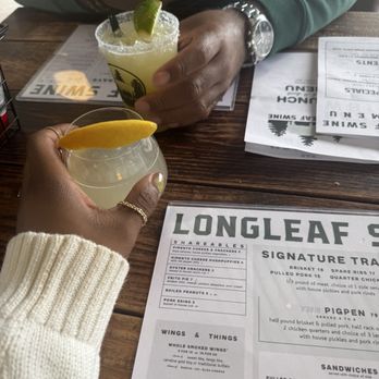 Longleaf Swine BBQ - French 39 and house margarita - Southern Near Me - Raleigh, North Carolina
