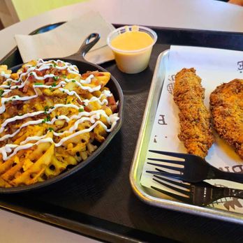 Bruxie - LOADED WAFFLE-CUT FRIES and CHICKEN TENDERS - Sandwiches Near Me - Costa Mesa, California Bruxie - LOADED WAFFLE-CUT FRIES and CHICKEN TENDERS - Sandwiches Near Me - Costa Mesa, California