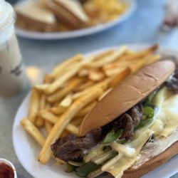 Philly cheesesteak with fries
