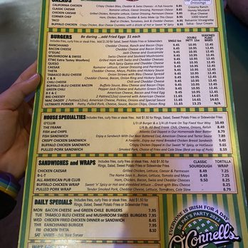 O'Connell's Irish Pub & Grille - Menu - Burgers Near Me - Norman, Oklahoma O'Connell's Irish Pub & Grille - Menu - Burgers Near Me - Norman, Oklahoma
