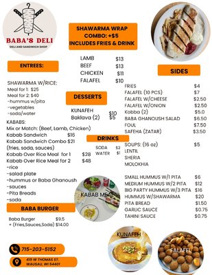 Menu photo 1 Baba’s Deli Wausau, WI