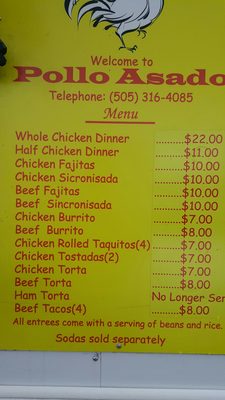 Menu photo 3 Pollo Asado Santa Fe, NM
