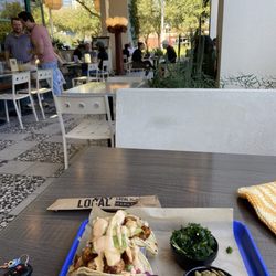 Local Foods - Shrimp tacos tuscan kale pumpkin seeds