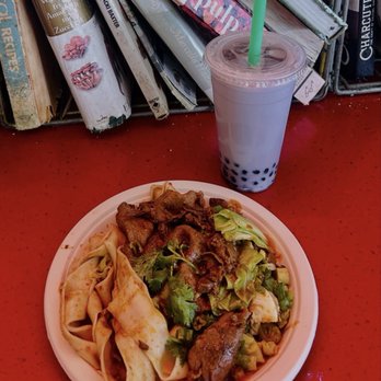 Very Fresh Noodles - Tingly And Spicy Cumin Beef and Taro Milk Bubble Teataro - Taiwanese Near Me - New York, New York