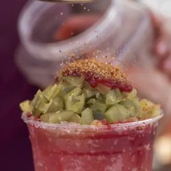 Pickle Slushy being made