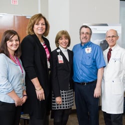 Texas Children's Lactation & Milk Bank Services - L-R: Laurel L (Donations Coordinator), ?, & Nancy H (Director Women's Support Services) w neonatologists Stephen A & Joseph G.