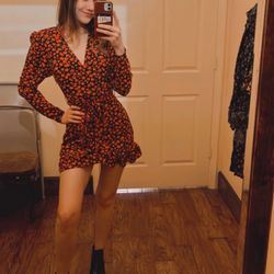 Francesca's Collections - Red and black floral dress size S