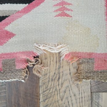 Textival Rug & Textile Workshop - The damaged end before, impossible to note any repair now. - Carpet Cleaning Near Me - Albuquerque, New Mexico