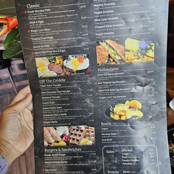 Kayak Cafe - Brunch menu Nov 2024 - Pizza Near Me - Honolulu, Hawaii