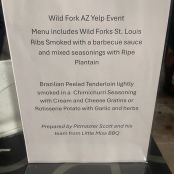 Yelp Event: Meat & Mingle at Wild Fork - The food options - Yelp Events Near Me - Phoenix, Arizona Yelp Event: Meat & Mingle at Wild Fork - The food options - Yelp Events Near Me - Phoenix, Arizona