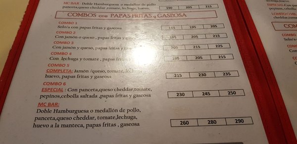 Menu photo 2 Mc Bar Friendland Costa del Este, C