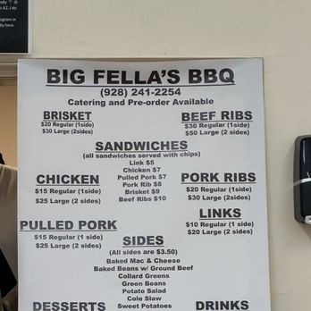 Big Fella's BBQ lounge - Menu - Desserts Near Me - Holbrook, Arizona