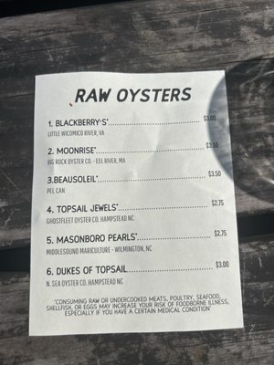 Menu photo 4 Flying Machine Oyster Bar Wrightsville Beach, NC