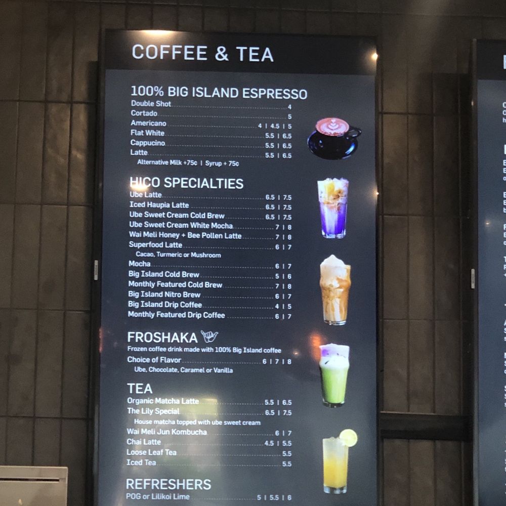 HiCO - Drink menu - Coffee & Tea Near Me - Kealakekua, Hawaii HiCO - Drink menu - Coffee & Tea Near Me - Kealakekua, Hawaii
