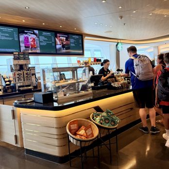 Norwegian Cruise Line - Starbucks on NCL Luna - Travel Services Near Me - Downtown Miami, Florida