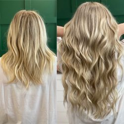 The Beauty Bar - 2 rows of 22" extensions using the Invisible Bead Extensions installation method by Jenna.