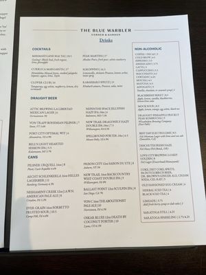 Menu photo 1 The Blue Warbler Philadelphia, PA Menu photo 1 The Blue Warbler Philadelphia, PA