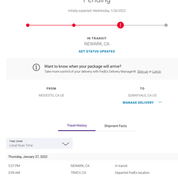 FedEx - Package sitting in Newark. 2 day shipping is delayed indefinitely. - Shipping Centers Near Me - Newark, California