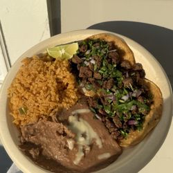 Fiesta Mexicana Taco Truck - Asada tacos + rice and beans