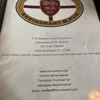 Chatham Tap Mass. Ave. - Menu - Pubs Near Me - Indianapolis, Indiana Chatham Tap Mass. Ave. - Menu - Pubs Near Me - Indianapolis, Indiana