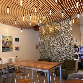 Shortwave Coffee - a table and chairs in a coffee shop - Coffee & Tea Near Me - Minneapolis, Minnesota