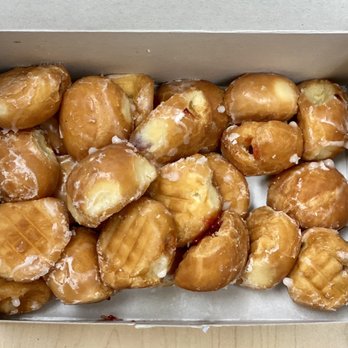 Happy Donuts - $10 for two dozen donut holes (custard & raspberry filling) - Donuts Near Me - Burlingame, California Happy Donuts - $10 for two dozen donut holes (custard & raspberry filling) - Donuts Near Me - Burlingame, California